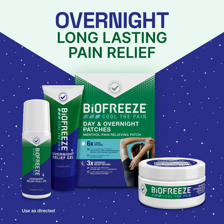 Biofreeze Overnight Pain Relief Gel, Back Knee Muscle Joint
