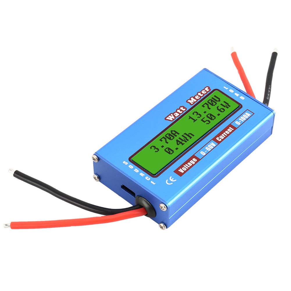 LCD Digital Battery Analyze Monitor Watt Meter DC Ammeter RC Power Amp 60V/100A 