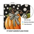 thumbnail image 6 of Fall Garden Flag 12x18 Inch Double Sided, Pumpkin with Bowknot White Dots Small Yard Flags for Outdoor,Seasonal Decor for Thanksgiving Autumn Farmhouse Outside Holiday, 6 of 6