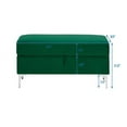 thumbnail image 5 of SYTHERS Storage Ottoman Bench, Hold up to 500 Ibs Velvet Storage Stool, 56" x 19" x 18" Sofa Bench for Bedroom, Living Room, Hallway, Green, 5 of 6