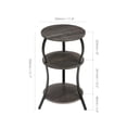thumbnail image 4 of ZEXVIDA Vintage Small Round Side Table, 3-Tier Slim Circular End Table with Storage Shelf, Compact Tea Sofa Side Table, Round Corner Coffee Table Nightstand for Living Room Bedroom Small Spaces,Grey, 4 of 11