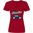 thumbnail image 3 of Inktastic Paradise Beach in West Palm Beach with Palm Trees and Car Women's V-Neck T-Shirt, 3 of 5