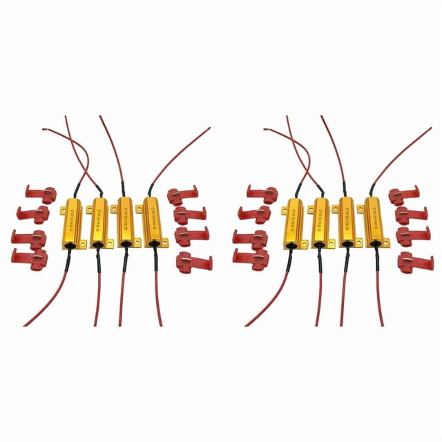 8pcs LED Indicator Ballast Load Resistor Flash Rate Relay Turn Signal Bulbs 50W 6 Ohm Load Resistor