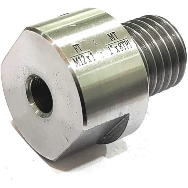 Assorts' Woodworking Lathe Headstock Spindle Adapter (FT M12 x 1 to MT 1" x 8 TPI)