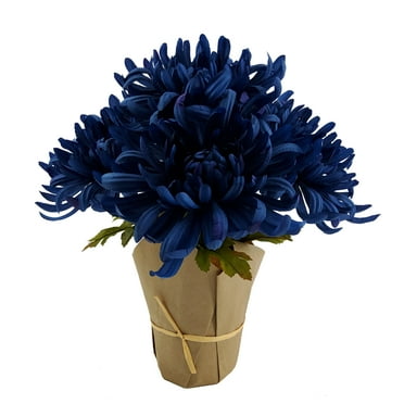 14" Potted Dark Blue Mum by Ashland® - Artifical Fall Florals for Crafting and Home Decor