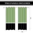 thumbnail image 4 of Dark Sea Green Black Window Curtains Panel 63 inches Long Farmhouse Drapes for Bedroom Living Room Blackout Curtains 2 Panels Darkening Treatment with Grommet Set of Dark Sea Green Black, 4 of 5