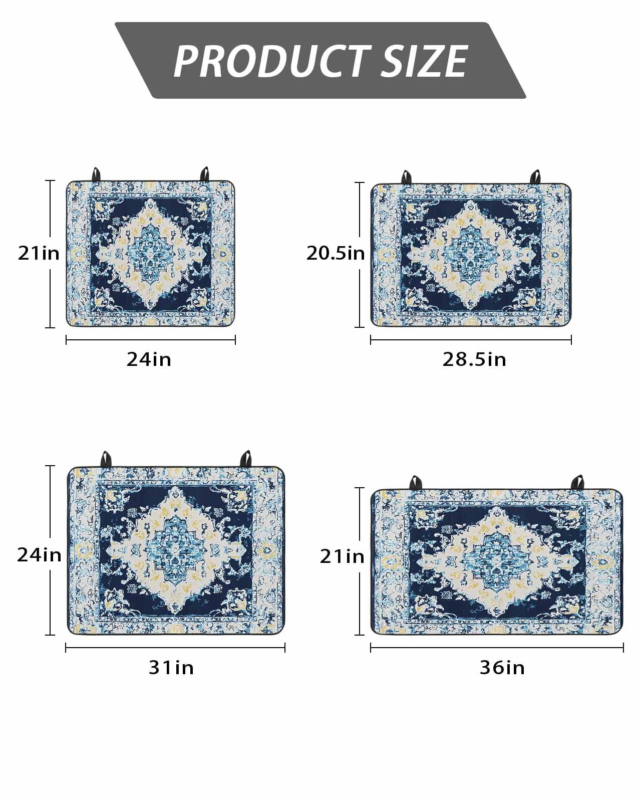 Stove Top Covers for Electric Stove, Vintage Ethnic Glass Stovetop Cover Protector, Boho Tribes Modern Blue Middle Century Induction Cooktop Protector Oven Mat for Kitchen Countertop 28.5"x20.5"