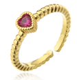 thumbnail image 1 of Anneau Ouvert Coeur Strass: Empilable Réglable Bague Midi Bijoux, 1 of 4