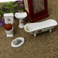 thumbnail image 5 of 1/12 Dollhouse Porcelain White Bathroom Suite Furniture Set Toilet Sink Mirror and Bathtub, Dolls House Life Scene Ornament, 5 of 5