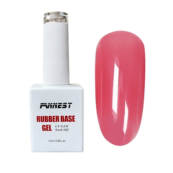 FANNEST Esmalte de uñas en gel con base de goma Fortalecedor de uñas/Gel de extensión Sheer Nude Red Builder Gel Polish nude pink builder gel UV LED Soak Off 15ml.