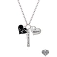 thumbnail image 2 of Delight Jewelry Black Enamel Heart with Paw Prints Always My Mother Bar Zoe Necklace, 2 of 4