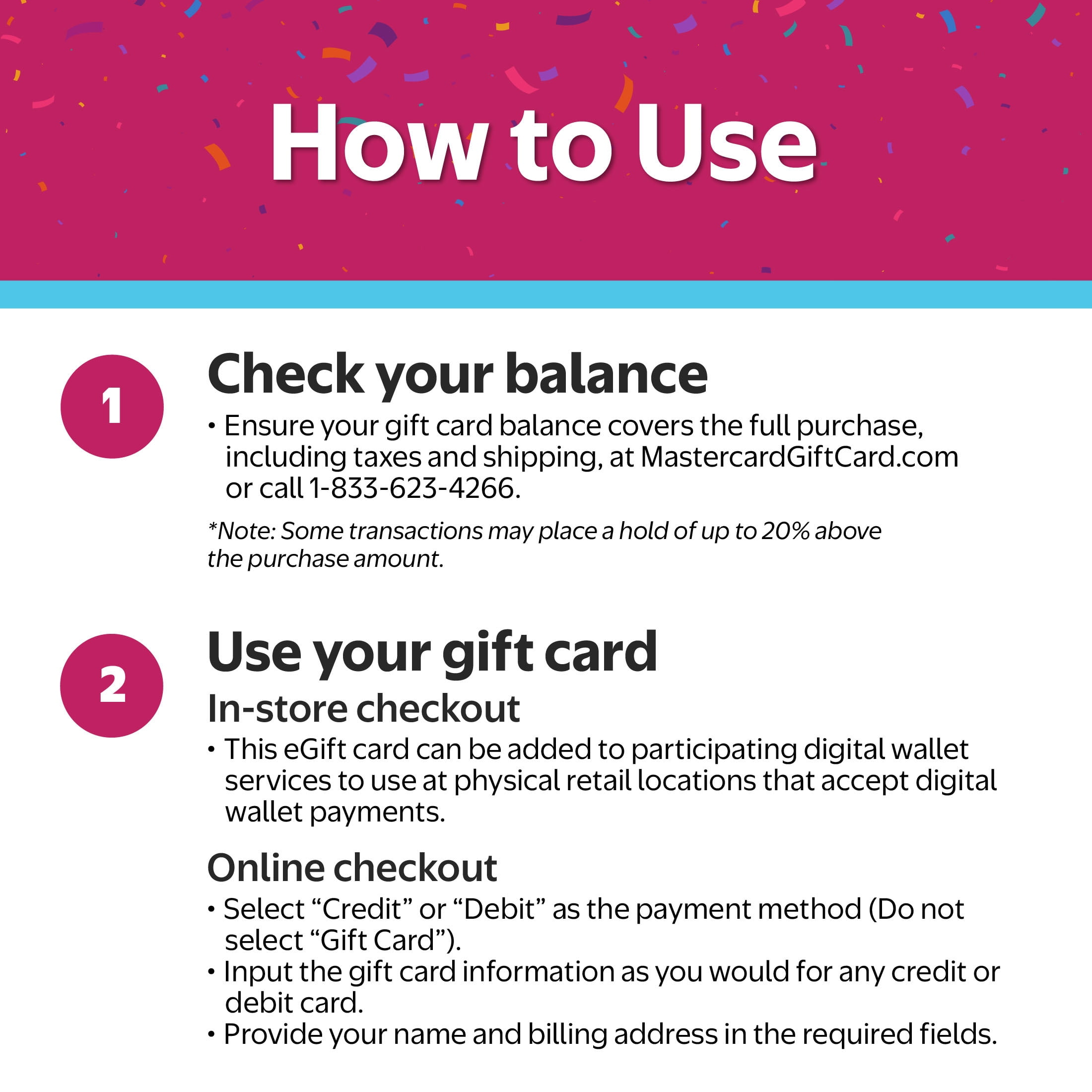 Mastercard® $20-$500 Party Favors eGift Card (Plus $6.84 Purchase Fee) [Email Delivery]