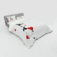 thumbnail image 3 of Ambesonne Cartoon Bedding Set 3 Pcs, Heart Shapes in Love, Twin XL, Red White Black, 3 of 3
