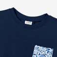 thumbnail image 3 of PatPat Family Matching Ditsy Floral Split Neck Ruched Bust Strap Dress and Navy Blue Tee Sets, 3 of 4