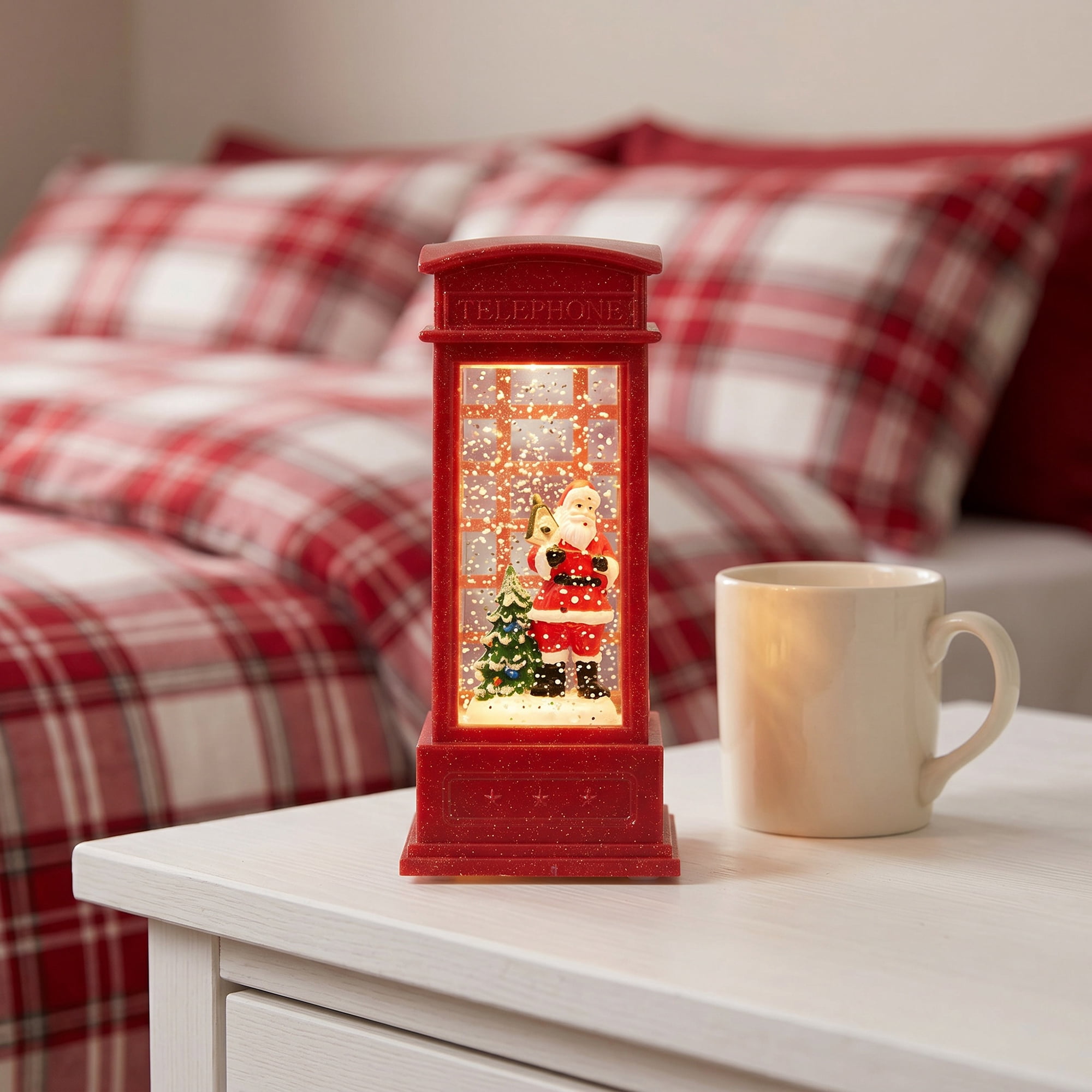 Unique Bargains Christmas Light Up Crystal Ball Mini LED Glitter Sphere Orb Red Style B