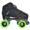 Green Wheels, variant on Atom Quad Indoor Roller Skates - Rave Nylon Men's Indoor Package