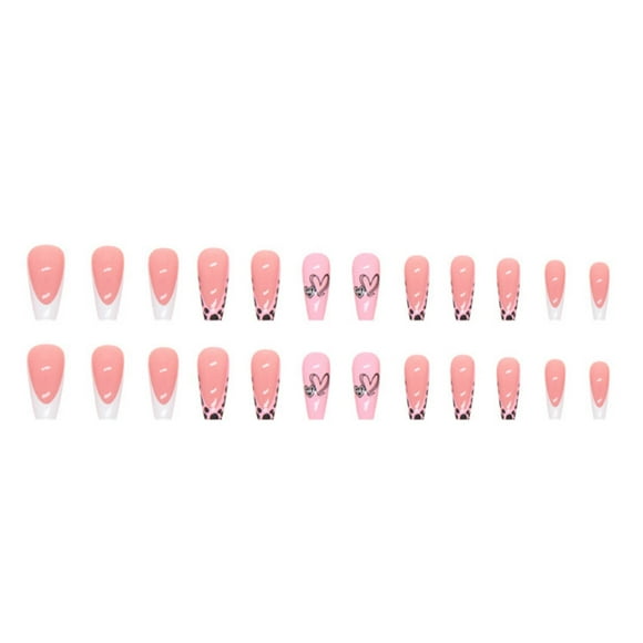 Riforla Ongles Faux Ongles Style Fée Papillon Mode Longueur Moyenne Vent Européen et Américain Multi Couleurs Pénétration de Glace Fraîche Floral (avec Colle à l'Intérieur) 1ml
