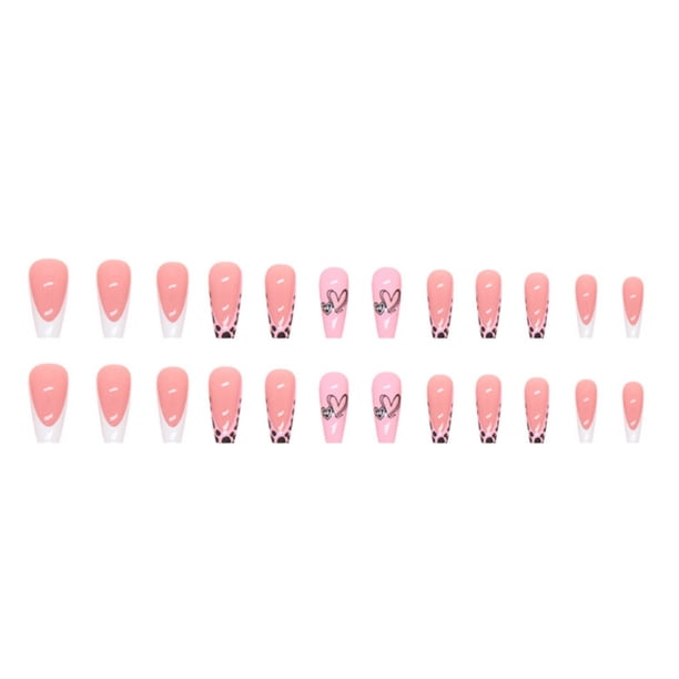 Uñas postizas de mariposa y hada de longitud media, multicolor, acrílicas, con pegamento, efecto hielo, florales, para fiesta y uso diario, regalo