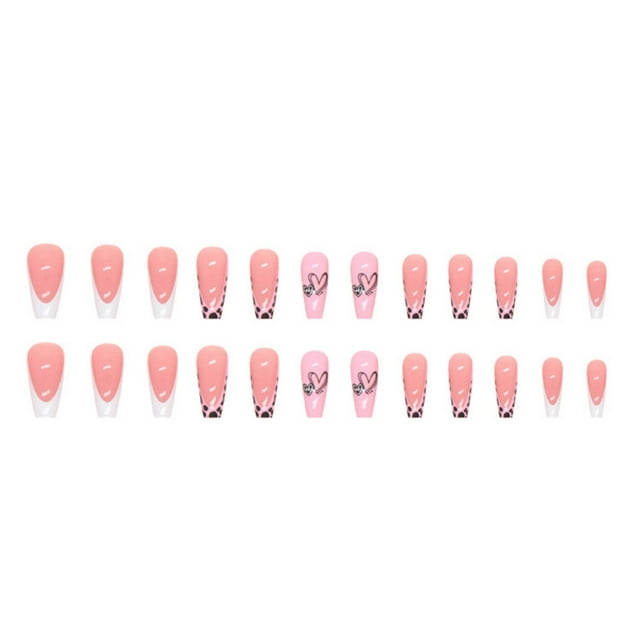 Uñas postizas de mariposa y hada de longitud media, multicolor, acrílicas, con pegamento, efecto hielo, florales, para fiesta y uso diario, regalo