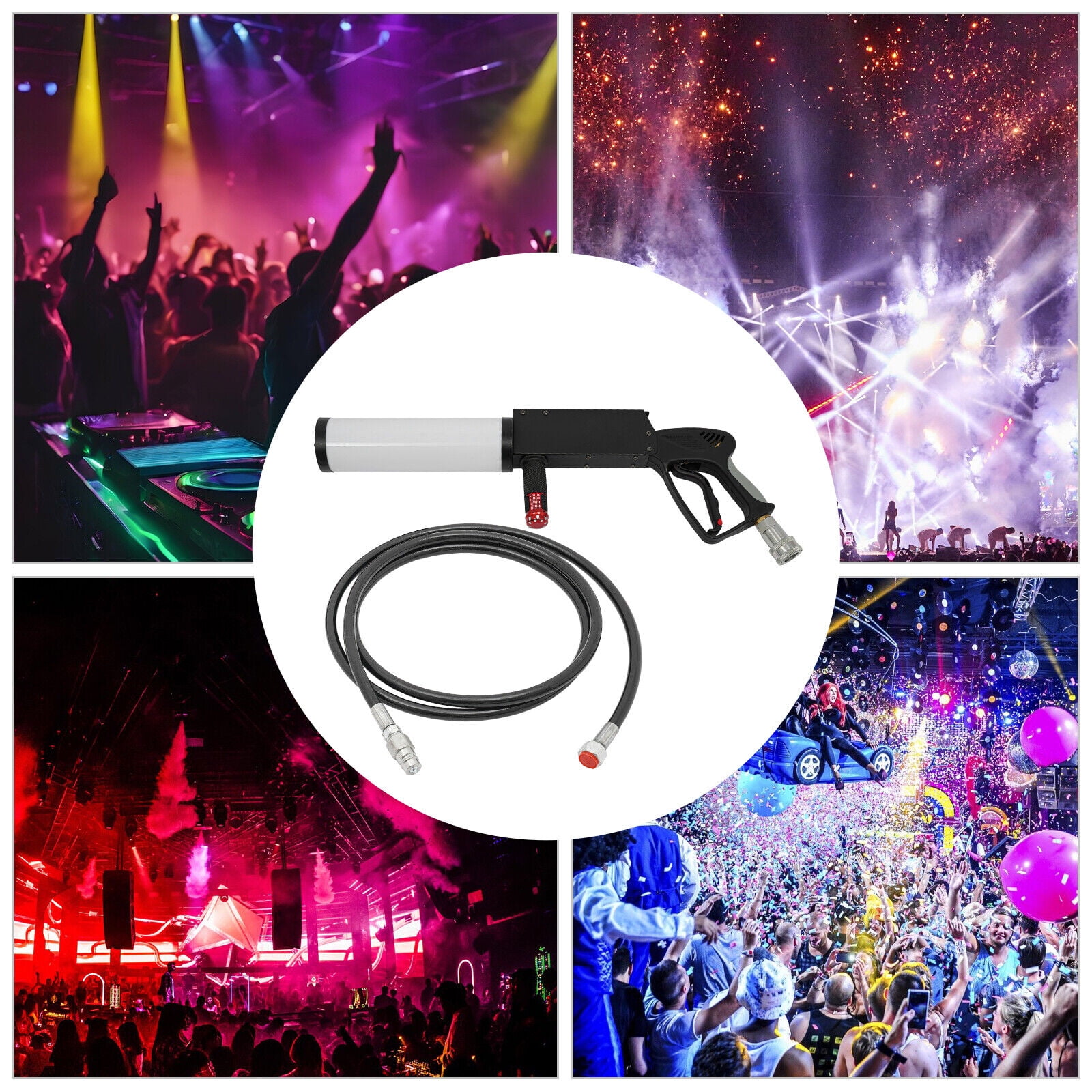 CO2 Handheld Smoke Machine - 16.4-32.8ft Spray Distance, LED Lights, High Pressure, Easy Operation, Portable for Parties, Concerts & Festivals
