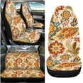 thumbnail image 2 of KUIFORTI Boho Floral Car Seat Cover Auto Accessories Interior 4Pcs, Front Seat Protector Auto Seat Rear Split Bench Cover Universal Automotive Seat Cover Accessories, 2 of 7