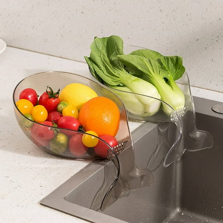 

TOPUUTP Multifunctional Kitchen Draining Basket Fruit and Vegetable Washing Sieve Holiday Deals Seasonal Sale black