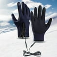 thumbnail image 4 of Heated Gloves with Constant Temperature,3 Heat Settings USB Rechargeable Winter Gloves for Men Women, Touchscreen Waterproof Windproof Thermal Gloves for Skiing Motorcycle, Size XL Blue, 4 of 8