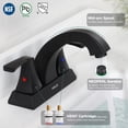 thumbnail image 3 of PARLOS 2 Handles Bathroom Faucet with Metal Pop-up Drain and Faucet Supply Lines, Matte Black, 3 of 9