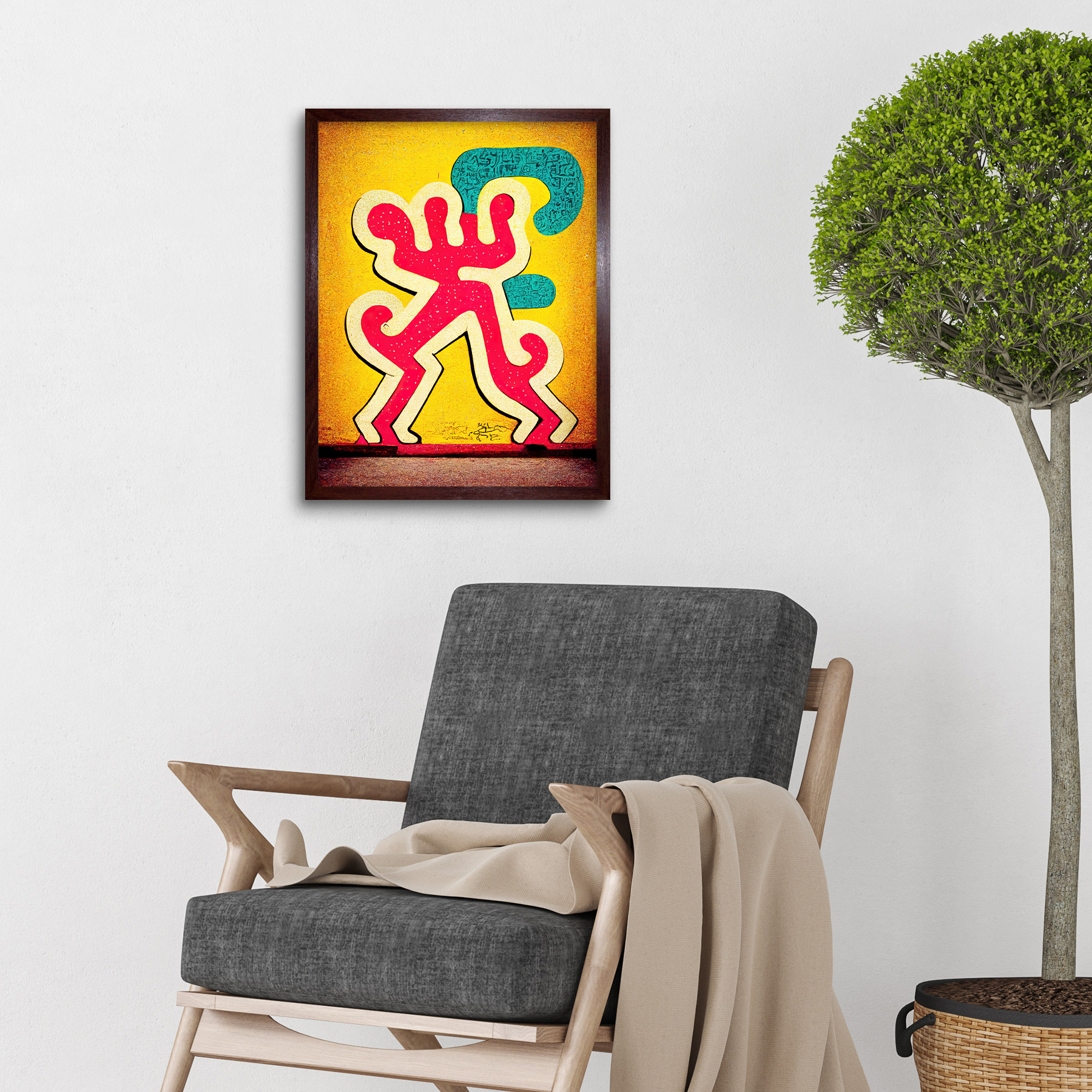 Pop Art Street Graffiti Yellow Wall Art Print Framed Poster Wall