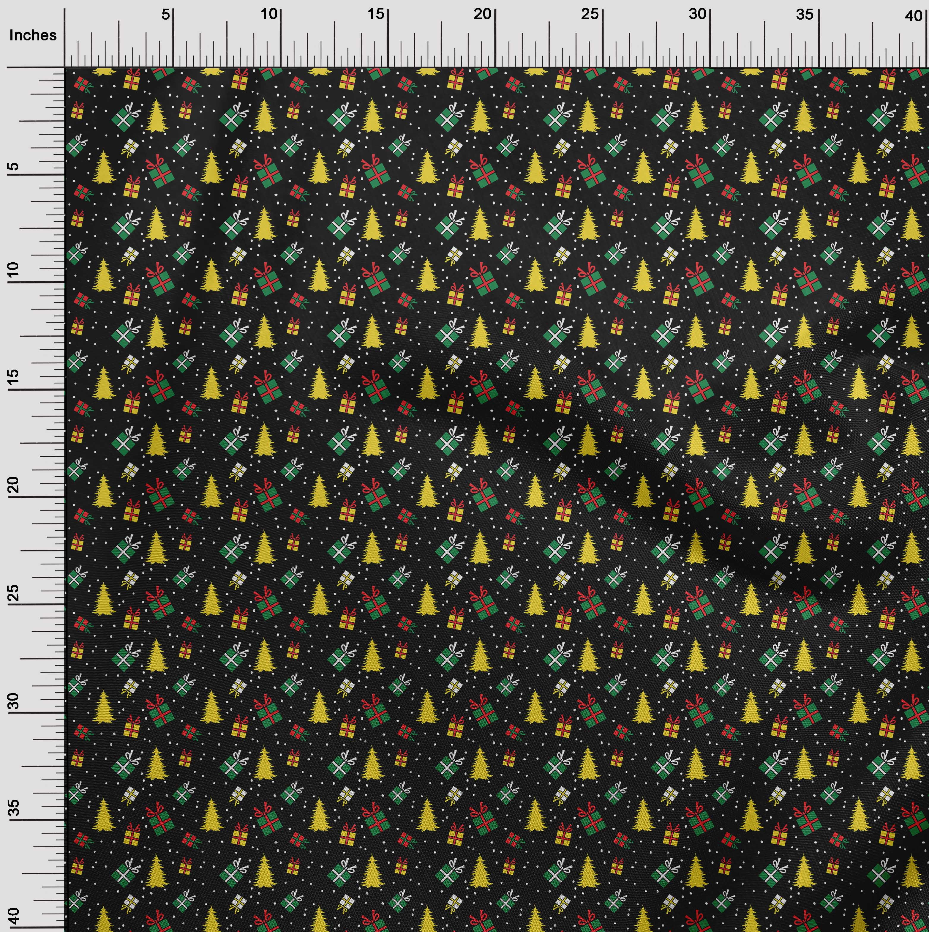 oneOone Cotton Poplin Twill Black Fabric Merry Christmas Sewing Craft Projects Fabric Prints By Yard 56 Inch Wide-2FC