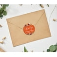 thumbnail image 2 of Darling Souvenir Round 45 Pcs Floral Thank You Stickers Personalized Wedding Bride Groom Names And Date Envelope Seals-Orange, 2 of 4