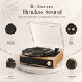 thumbnail image 3 of Maio A4 vintage phonograph, vinyl record, high-fidelity stereo sound, 3-speed belt-driven vintage phonograph, 3.5mm output compatible with external speakers, perfect holiday gift,Log Wood, 3 of 8