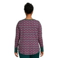 thumbnail image 4 of Terra & Sky Women's Plus Size Waffle Tee with Long Sleeves, Sizes 0X-4X, 4 of 5