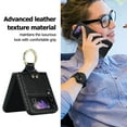 thumbnail image 6 of Allytechgroup Galaxy Flip 3 Case with Ring Holder Stand, Premium PU Leather Stylish Shockproof Anti-Scratch Portable Phone Case Cover for Samsung Galaxy Z Flip 3, Carbon Fiber, 6 of 7
