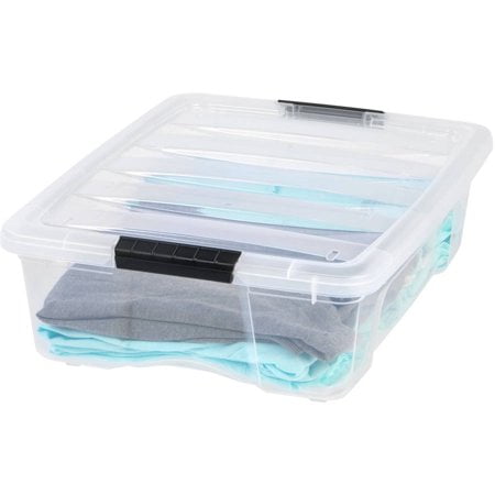 IRIS USA 27 Qt Clear Plastic Storage Box with Latches
