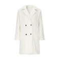 thumbnail image 5 of Antinious Women Solid Double-sided Double-breasted Sweater Coat Long Sleeve Lapel Casual Outerwear Coat,Women Trench Coat,Womens Jackets Trendy,White,S, 5 of 5
