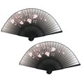 thumbnail image 1 of 2 uds ventilador plegable de bambú estilo antiguo pintura en blanco y negro estilo planta estilo chino pequeño ventilador plegable pequeño, 1 of 5