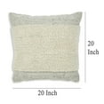 thumbnail image 5 of Square Accent Throw Pillow, 20 Inch, White and Gray Stripes, Polyfill, 5 of 5