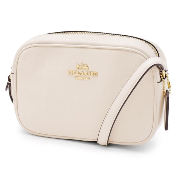 Coach Women's Mini Jamie Camera Crossbody Bag in Pebbled Leather (Chalk)