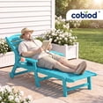 thumbnail image 6 of Cobiod Outdoor HDPE Chaise Lounge Chair Set of 2 , 5-Position Adjustable Reclining Lounger with Wheels & Cup Holders,350lb Capacity,Overall length 78" , Aruba, 6 of 8