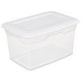 thumbnail image 1 of Sterilite 19 L Storage Box, Clear Plastic Storage Bin with Snap-on Lid, White, 1 of 6