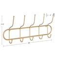 thumbnail image 5 of Kate and Laurel Vaida Boho Wall Mounted Coat Rack, 25 x 4 x 12, Gold, Five Decorative Glam Double Sided Coat Hooks and Hat Rack with Trendy Capsule Shape, 5 of 7
