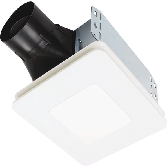 Broan-Nutone 3018487 80 CFM Roomside Series 1.5 Sones Bathroom Exhaust Fan with Light, White