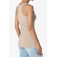 thumbnail image 4 of TheMogan Women's Basic Scoop Neck Racerback Stretch Cotton Tank Top Sleeveless Sporty Tee Light Mocha M, 4 of 7