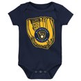 thumbnail image 3 of Newborn & Infant Gold/Navy/White Milwaukee Brewers Minor League Player Three-Pack Bodysuit Set, 3 of 4