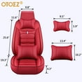 thumbnail image 4 of Otoez Black, PU Leather, Breathable, Front and Rear Bench Seat Covers, 5 Pieces, 4 of 8