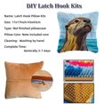 thumbnail image 3 of DIY Latch Hook Pillow Cover Kits Cartoon Otter in Sea Stamped Handamade Pillowcase Crochet Yarn Hook and Latch Emboridery Throw Pillow for Home Sofa Decor 43x43cm(7), 3 of 8