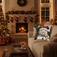 thumbnail image 6 of Vintage Christmas Throw Pillow Covers 17.7x17.7in , Soft Comfy Xmas Santa Claus Trees Pillow Cases, Aesthetic Snowman Reindeer 3D Decor for Couch Sofa Living Room Bed, 6 of 6