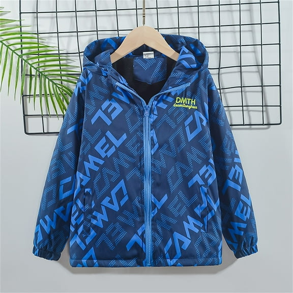 POROPL Toddler Rain Jacket with Hood Lightweight Windproof Spring Thin Fleece Windbreaker Jacket