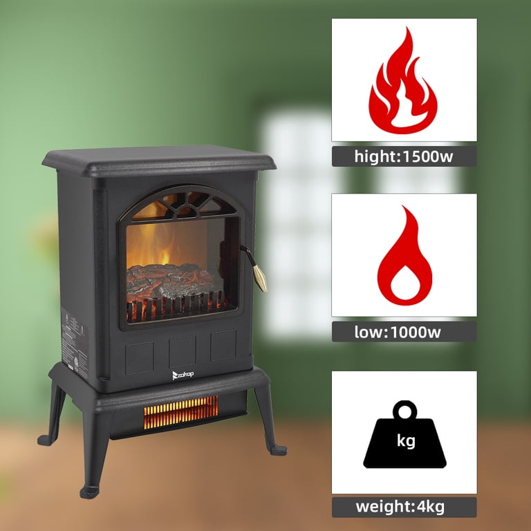 Portable Fireplace Electric Heater, Fireplace Infrared Quartz Heater with 3D  Flame Effect, Free Standing Fireplace Stove Heater for Office Home,  Overheat and Tip-Over Protection, 2 Heat Modes, L2769 - Walmart.com